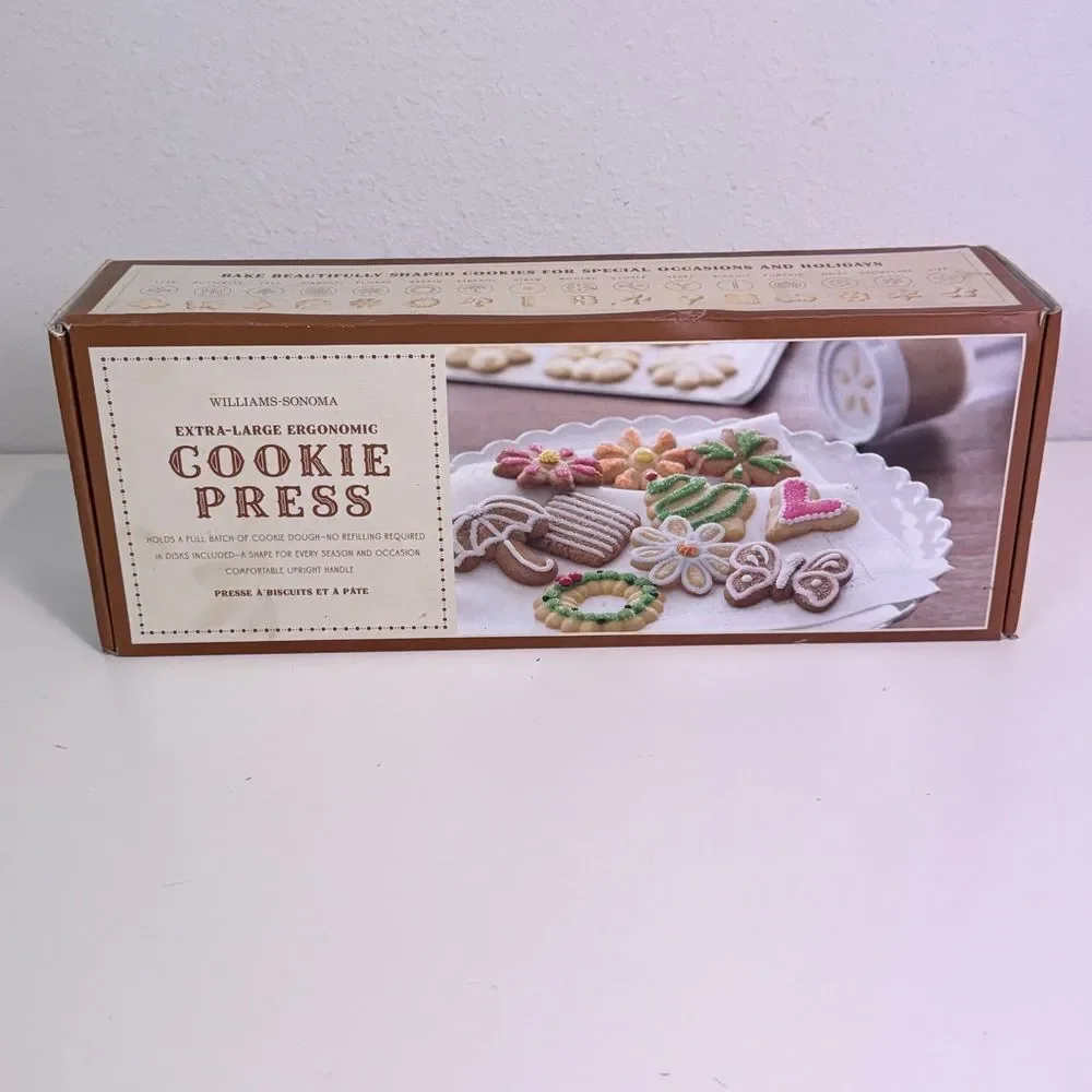 Williams Sonoma Extra-Large Ergonomic Cookie Press IOB